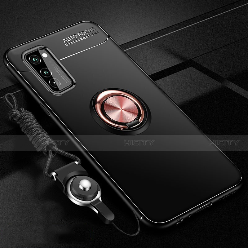 Funda Silicona Carcasa Ultrafina Goma con Magnetico Anillo de dedo Soporte para Huawei Honor V30 5G