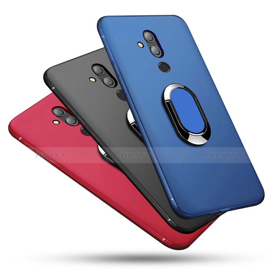 Funda Silicona Carcasa Ultrafina Goma con Magnetico Anillo de dedo Soporte para Huawei Mate 20 Lite