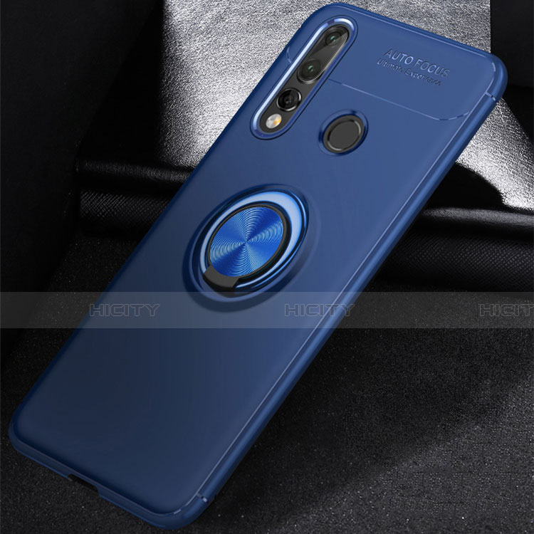 Funda Silicona Carcasa Ultrafina Goma con Magnetico Anillo de dedo Soporte para Huawei Nova 4e Azul