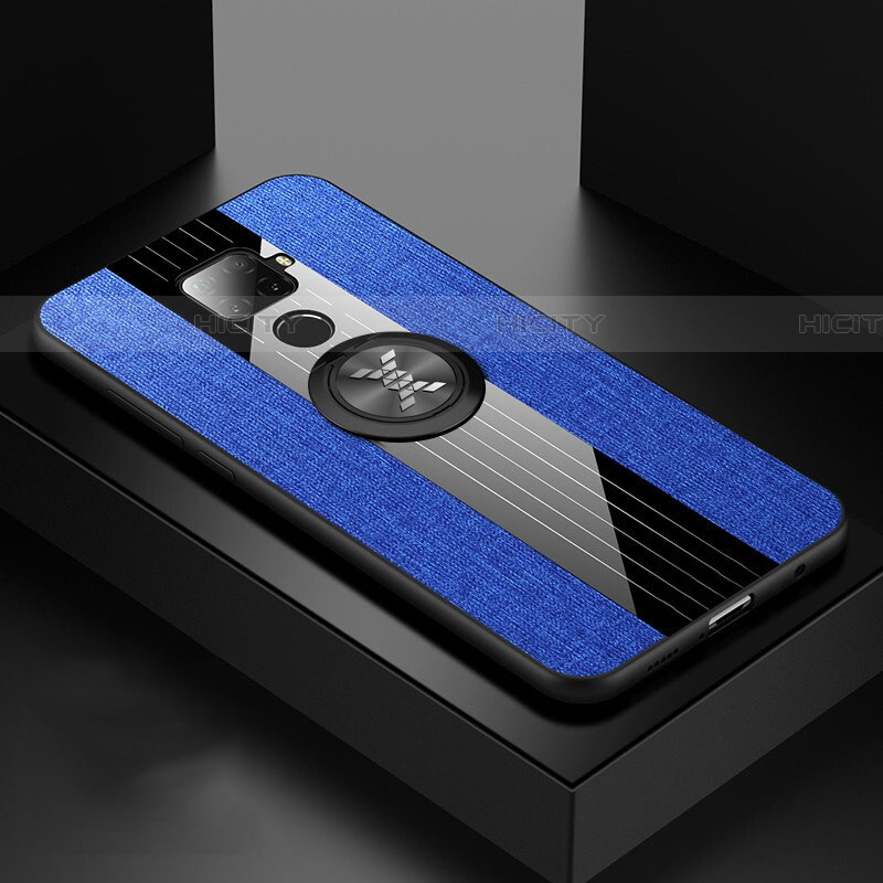 Funda Silicona Carcasa Ultrafina Goma con Magnetico Anillo de dedo Soporte para Huawei Nova 5i Pro Azul