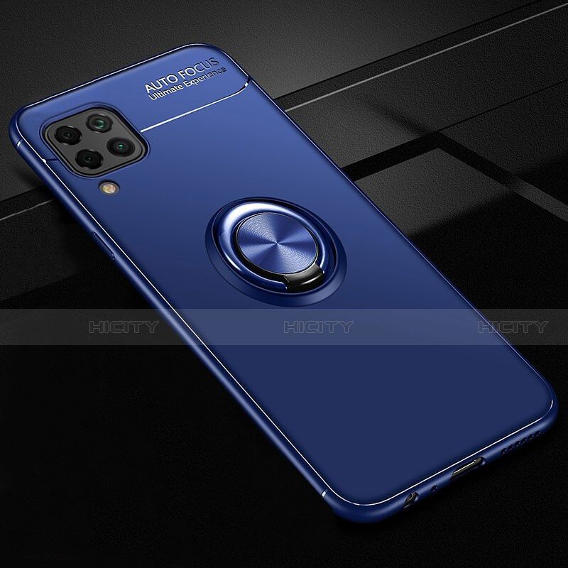 Funda Silicona Carcasa Ultrafina Goma con Magnetico Anillo de dedo Soporte para Huawei Nova 6 SE Azul