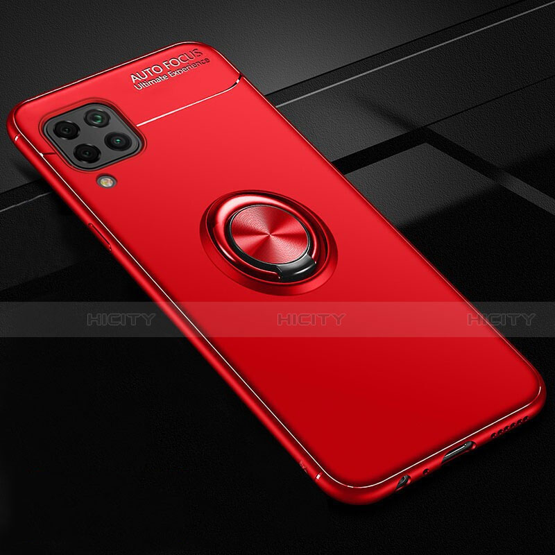 Funda Silicona Carcasa Ultrafina Goma con Magnetico Anillo de dedo Soporte para Huawei Nova 6 SE Rojo