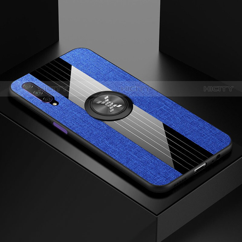 Funda Silicona Carcasa Ultrafina Goma con Magnetico Anillo de dedo Soporte para Huawei P Smart Pro (2019)