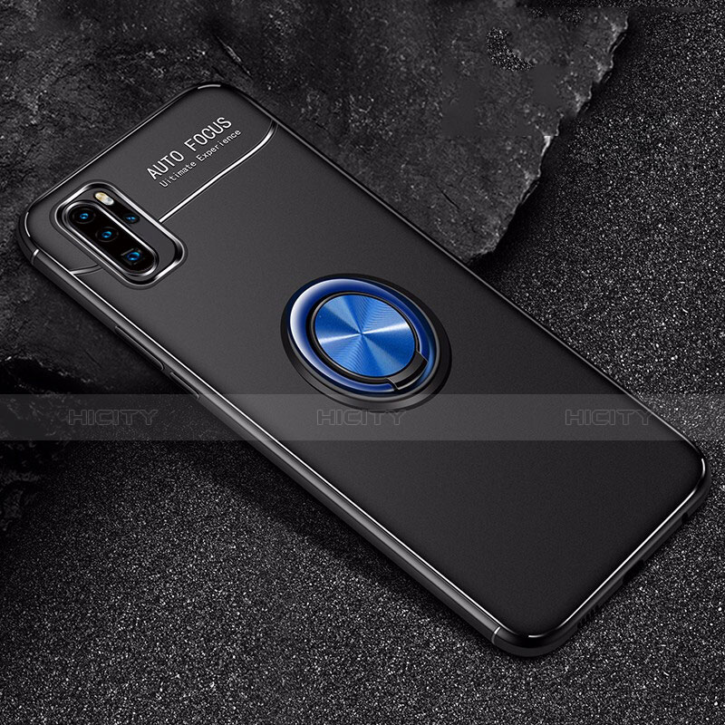 Funda Silicona Carcasa Ultrafina Goma con Magnetico Anillo de dedo Soporte para Huawei P30 Pro