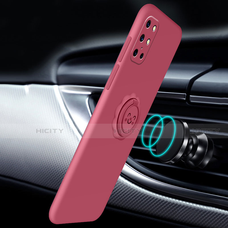 Funda Silicona Carcasa Ultrafina Goma con Magnetico Anillo de dedo Soporte para OnePlus 8T 5G