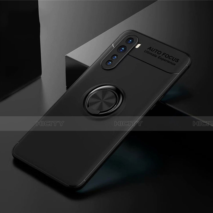 Funda Silicona Carcasa Ultrafina Goma con Magnetico Anillo de dedo Soporte para OnePlus Nord Negro