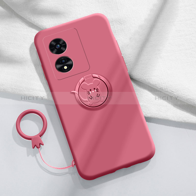 Funda Silicona Carcasa Ultrafina Goma con Magnetico Anillo de dedo Soporte para Oppo A1 5G