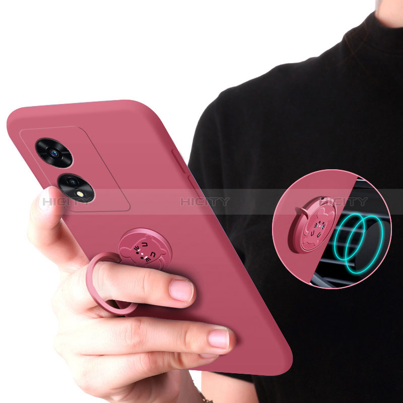 Funda Silicona Carcasa Ultrafina Goma con Magnetico Anillo de dedo Soporte para Oppo A1 Pro 5G