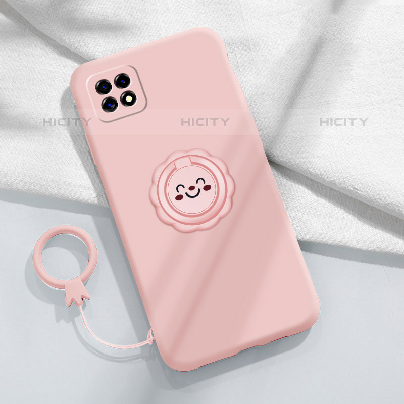 Funda Silicona Carcasa Ultrafina Goma con Magnetico Anillo de dedo Soporte para Oppo A53 5G Rosa