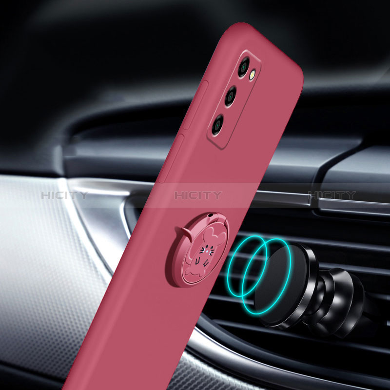 Funda Silicona Carcasa Ultrafina Goma con Magnetico Anillo de dedo Soporte para Oppo A56 5G