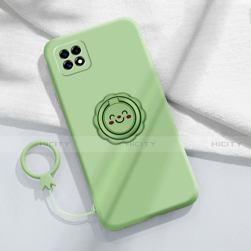 Funda Silicona Carcasa Ultrafina Goma con Magnetico Anillo de dedo Soporte para Oppo A72 5G Menta Verde