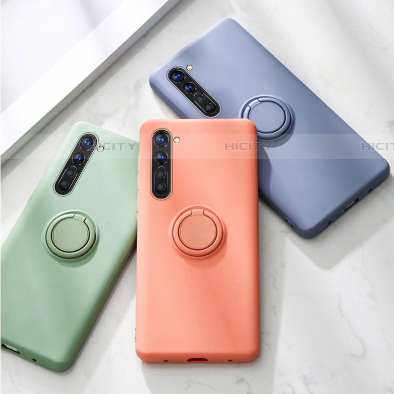 Funda Silicona Carcasa Ultrafina Goma con Magnetico Anillo de dedo Soporte para Oppo Find X2 Lite