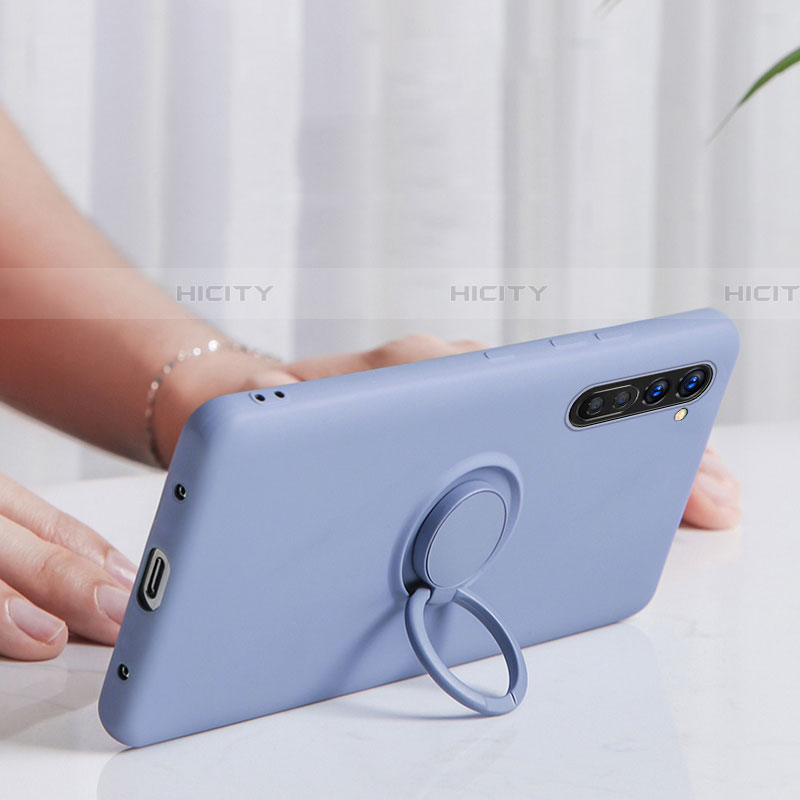 Funda Silicona Carcasa Ultrafina Goma con Magnetico Anillo de dedo Soporte para Oppo Reno3