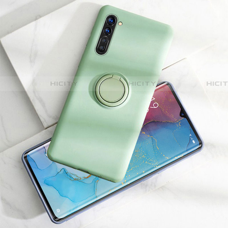 Funda Silicona Carcasa Ultrafina Goma con Magnetico Anillo de dedo Soporte para Oppo Reno3