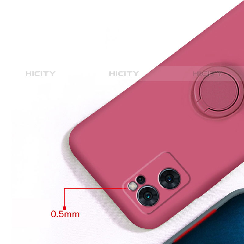 Funda Silicona Carcasa Ultrafina Goma con Magnetico Anillo de dedo Soporte para Oppo Reno6 5G