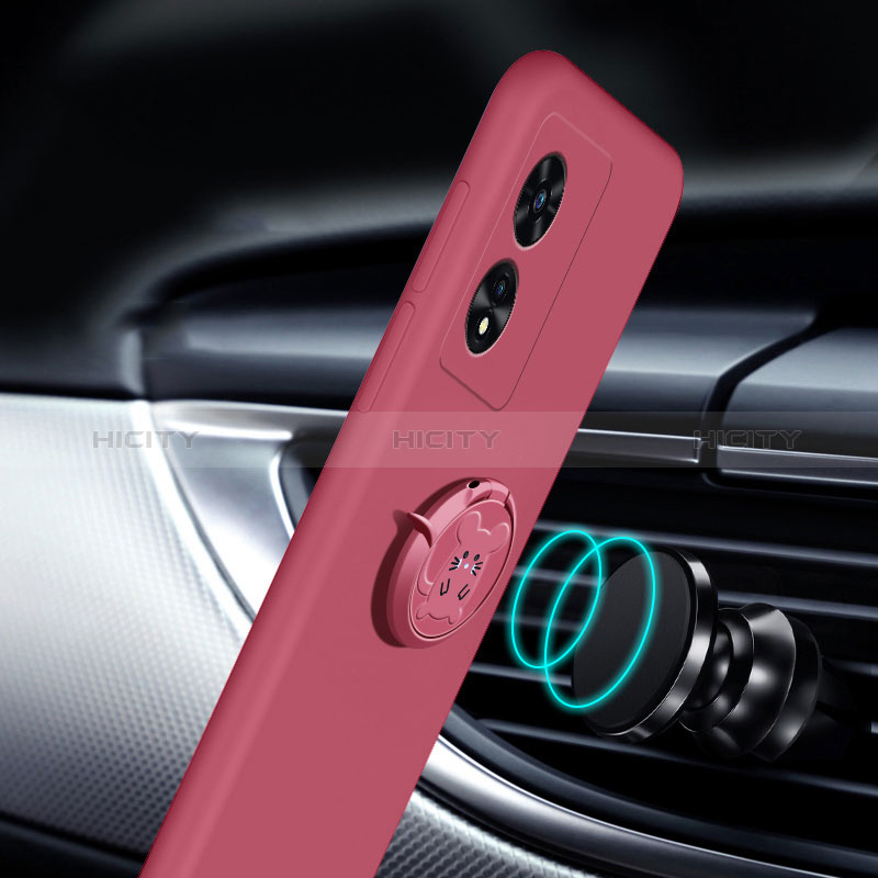 Funda Silicona Carcasa Ultrafina Goma con Magnetico Anillo de dedo Soporte para Oppo Reno8 T 5G