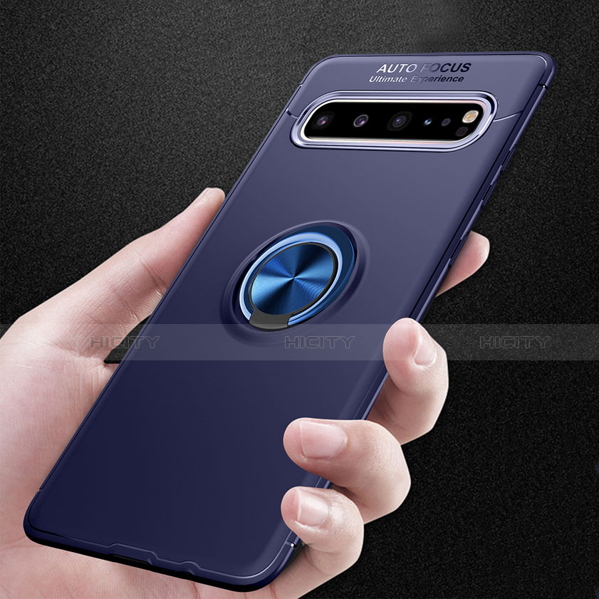 Funda Silicona Carcasa Ultrafina Goma con Magnetico Anillo de dedo Soporte para Samsung Galaxy S10 5G SM-G977B