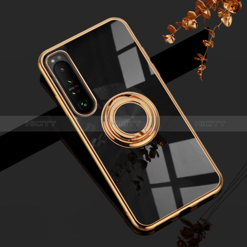 Funda Silicona Carcasa Ultrafina Goma con Magnetico Anillo de dedo Soporte para Sony Xperia 1 III