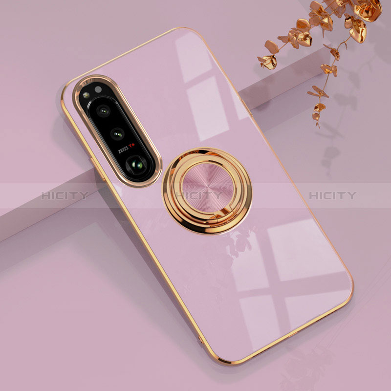 Funda Silicona Carcasa Ultrafina Goma con Magnetico Anillo de dedo Soporte para Sony Xperia 1 IV SO-51C