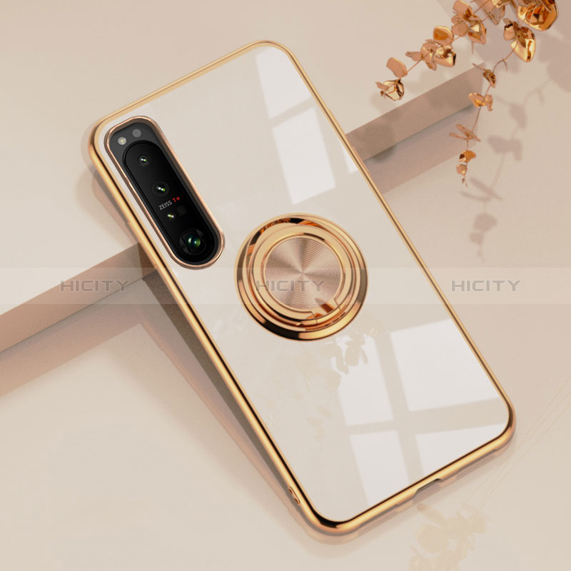 Funda Silicona Carcasa Ultrafina Goma con Magnetico Anillo de dedo Soporte para Sony Xperia 10 III