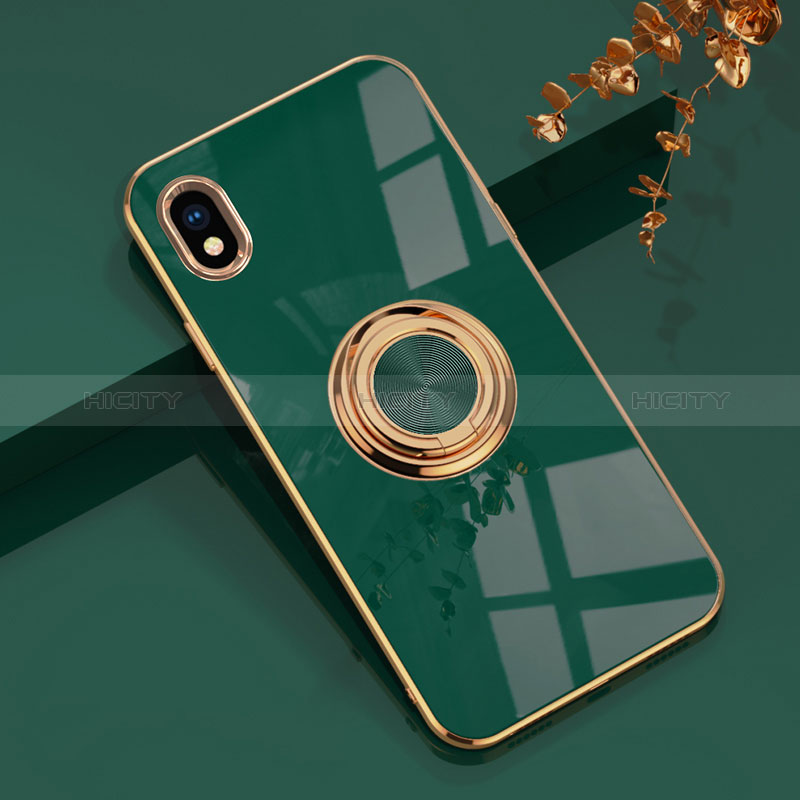 Funda Silicona Carcasa Ultrafina Goma con Magnetico Anillo de dedo Soporte para Sony Xperia Ace III Verde