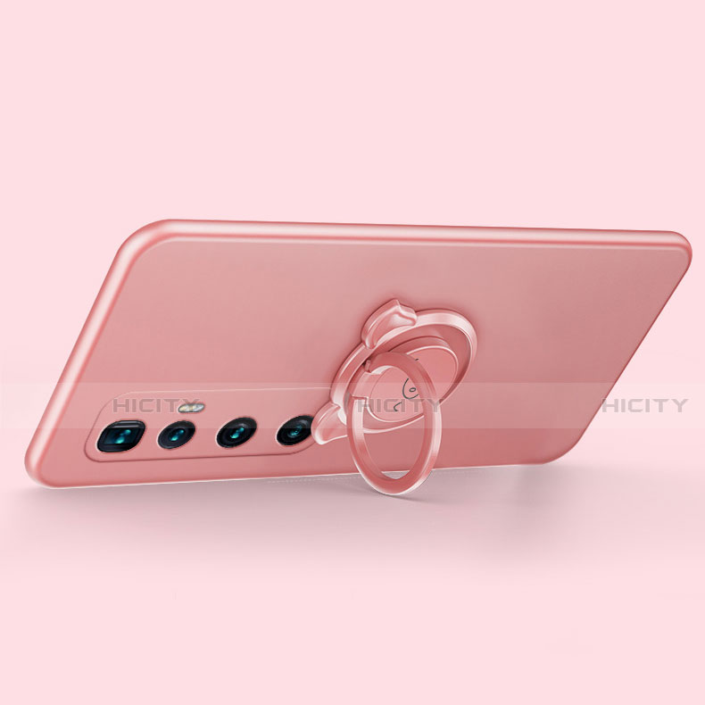 Funda Silicona Carcasa Ultrafina Goma con Magnetico Anillo de dedo Soporte para Xiaomi Mi 10 Ultra