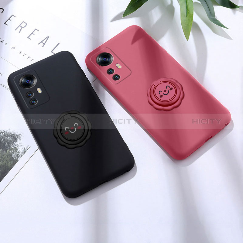 Funda Silicona Carcasa Ultrafina Goma con Magnetico Anillo de dedo Soporte para Xiaomi Mi 12T 5G