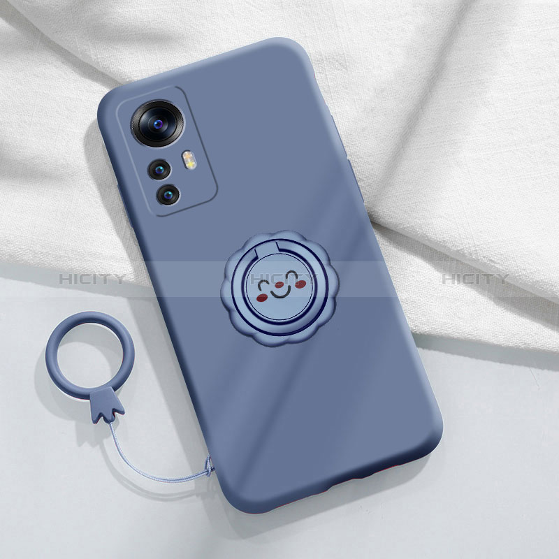 Funda Silicona Carcasa Ultrafina Goma con Magnetico Anillo de dedo Soporte para Xiaomi Mi 12T 5G