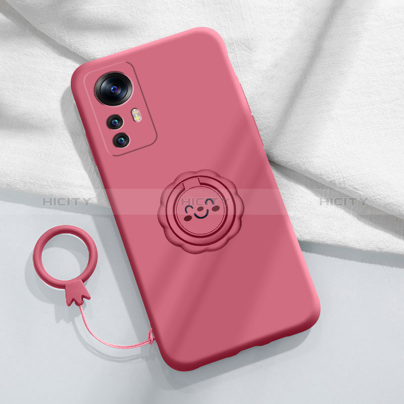 Funda Silicona Carcasa Ultrafina Goma con Magnetico Anillo de dedo Soporte para Xiaomi Mi 12T 5G