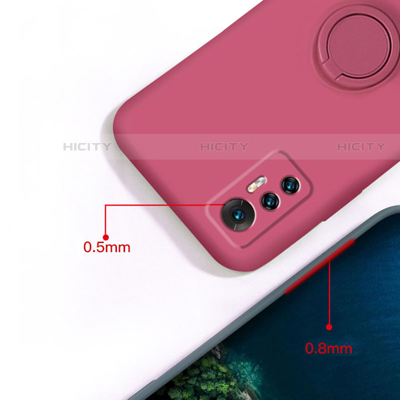 Funda Silicona Carcasa Ultrafina Goma con Magnetico Anillo de dedo Soporte para Xiaomi Mi 12X 5G