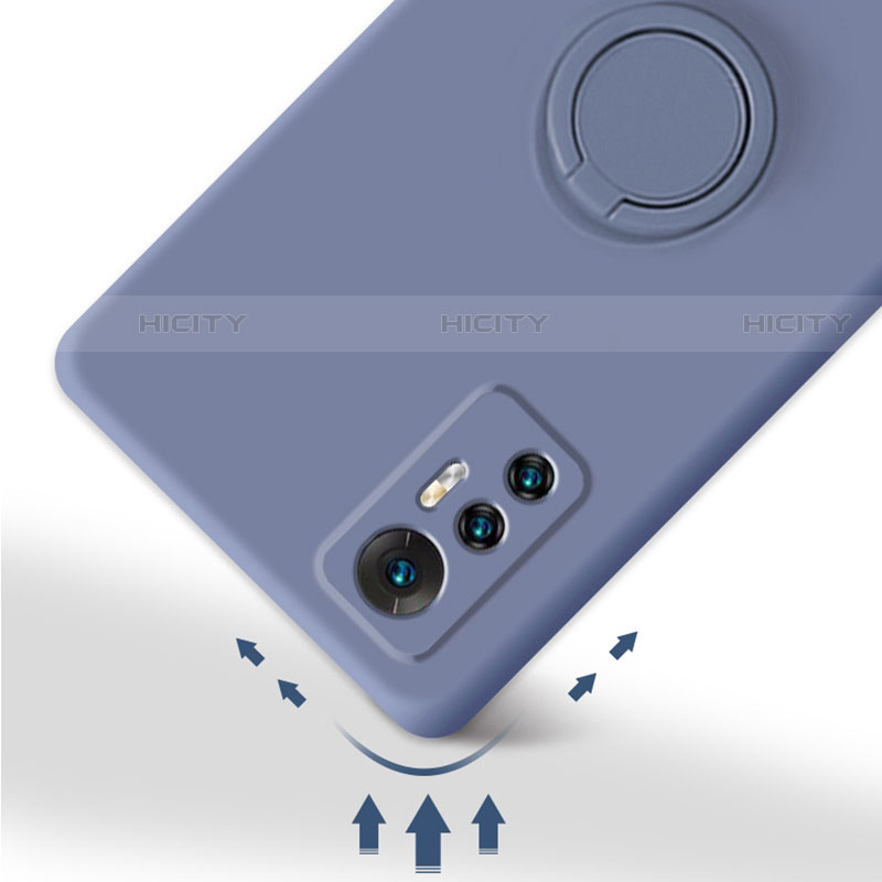 Funda Silicona Carcasa Ultrafina Goma con Magnetico Anillo de dedo Soporte para Xiaomi Mi 12X 5G