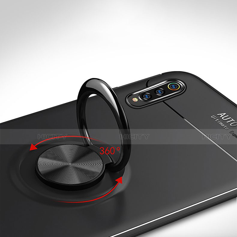Funda Silicona Carcasa Ultrafina Goma con Magnetico Anillo de dedo Soporte para Xiaomi Mi A3 Lite