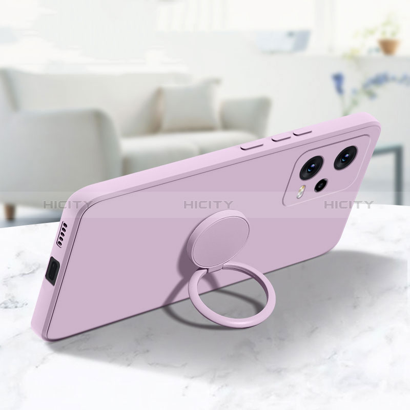 Funda Silicona Carcasa Ultrafina Goma con Magnetico Anillo de dedo Soporte para Xiaomi Poco X5 5G