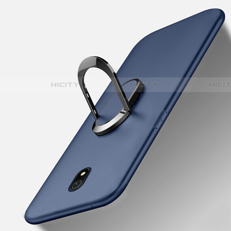 Funda Silicona Carcasa Ultrafina Goma con Magnetico Anillo de dedo Soporte para Xiaomi Redmi 8A Azul