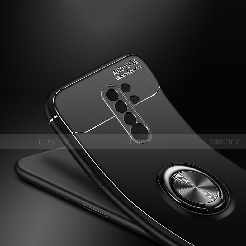 Funda Silicona Carcasa Ultrafina Goma con Magnetico Anillo de dedo Soporte para Xiaomi Redmi 9 Prime India