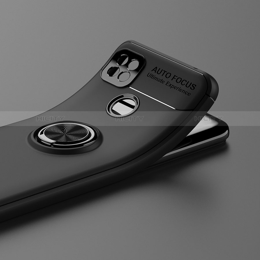 Funda Silicona Carcasa Ultrafina Goma con Magnetico Anillo de dedo Soporte para Xiaomi Redmi 9C