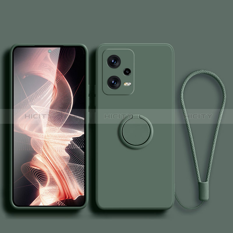 Funda Silicona Carcasa Ultrafina Goma con Magnetico Anillo de dedo Soporte para Xiaomi Redmi Note 12 Explorer