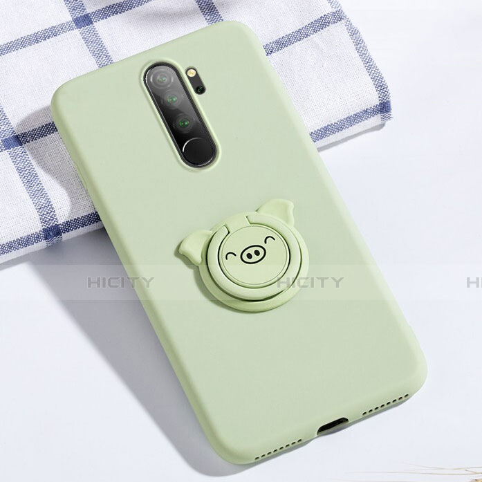 Funda Silicona Carcasa Ultrafina Goma con Magnetico Anillo de dedo Soporte para Xiaomi Redmi Note 8 Pro