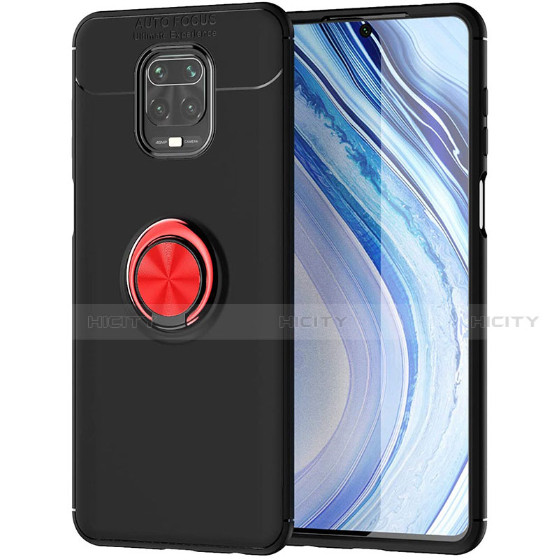 Funda Silicona Carcasa Ultrafina Goma con Magnetico Anillo de dedo Soporte para Xiaomi Redmi Note 9 Pro Max