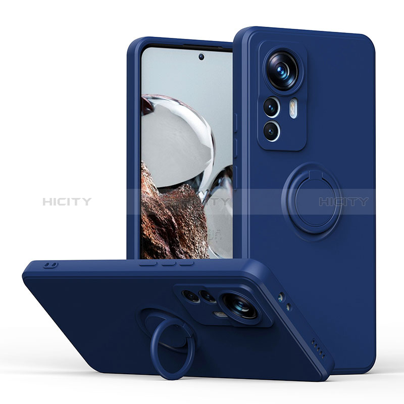 Funda Silicona Carcasa Ultrafina Goma con Magnetico Anillo de dedo Soporte QW1 para Xiaomi Mi 12T Pro 5G