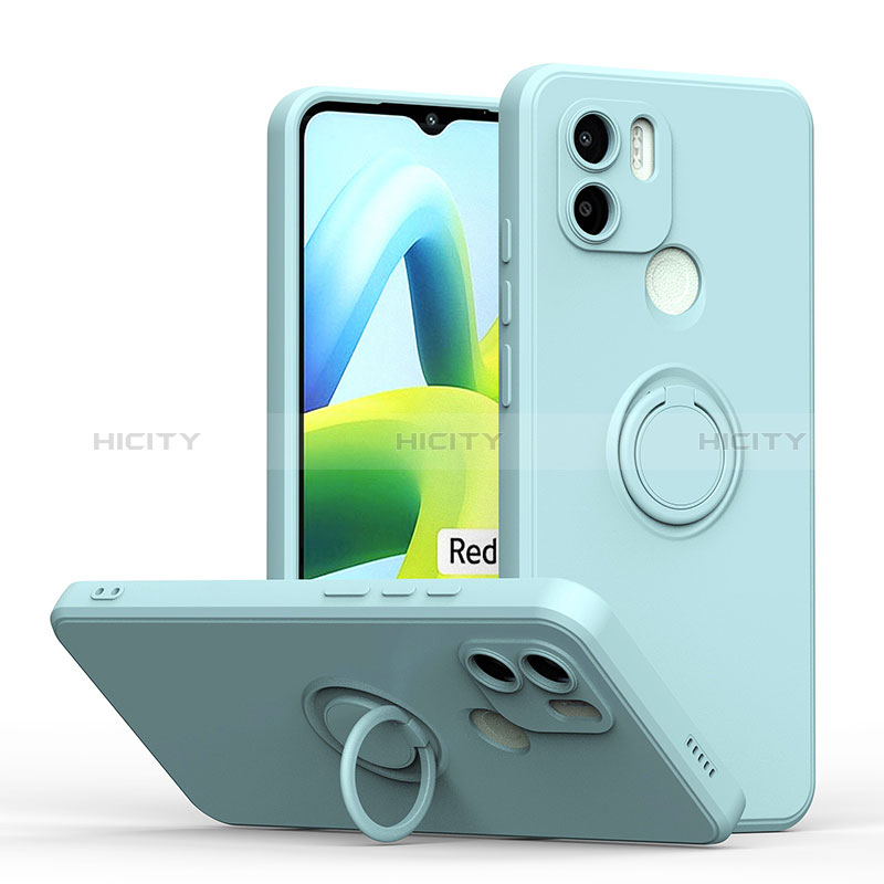 Funda Silicona Carcasa Ultrafina Goma con Magnetico Anillo de dedo Soporte QW1 para Xiaomi Redmi A1 Azul Claro