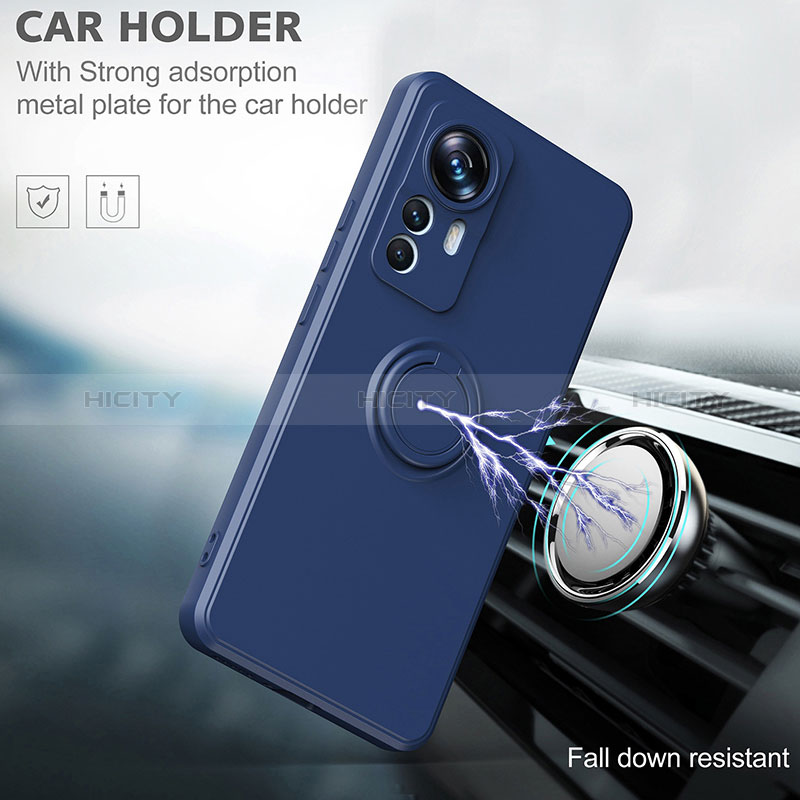 Funda Silicona Carcasa Ultrafina Goma con Magnetico Anillo de dedo Soporte QW1 para Xiaomi Redmi K50 Ultra 5G