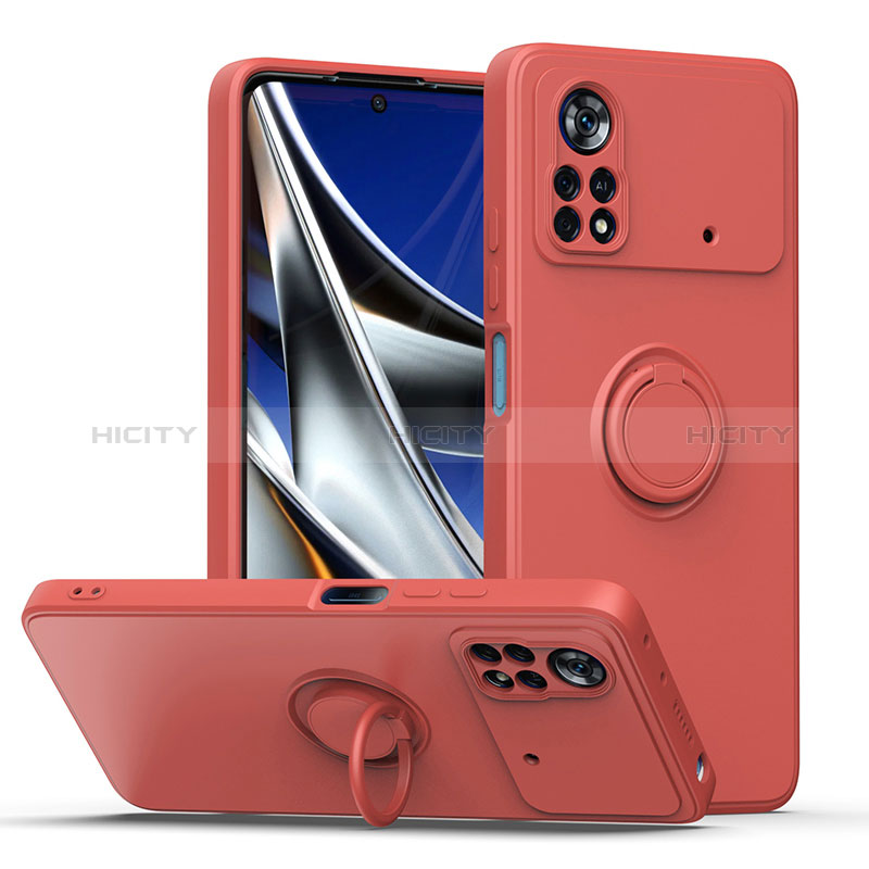 Funda Silicona Carcasa Ultrafina Goma con Magnetico Anillo de dedo Soporte QW1 para Xiaomi Redmi Note 11E Pro 5G