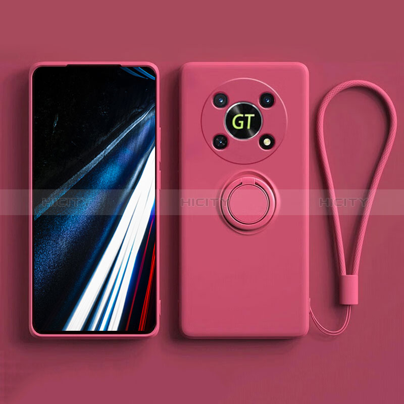 Funda Silicona Carcasa Ultrafina Goma con Magnetico Anillo de dedo Soporte S01 para Huawei Honor Magic4 Lite 5G