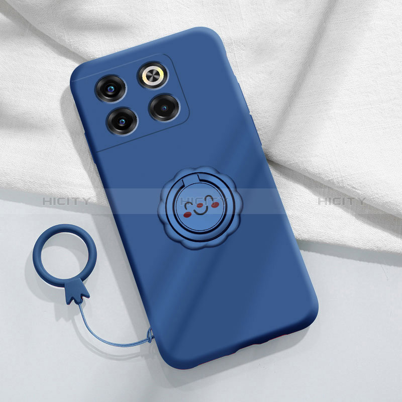 Funda Silicona Carcasa Ultrafina Goma con Magnetico Anillo de dedo Soporte S01 para OnePlus 10T 5G