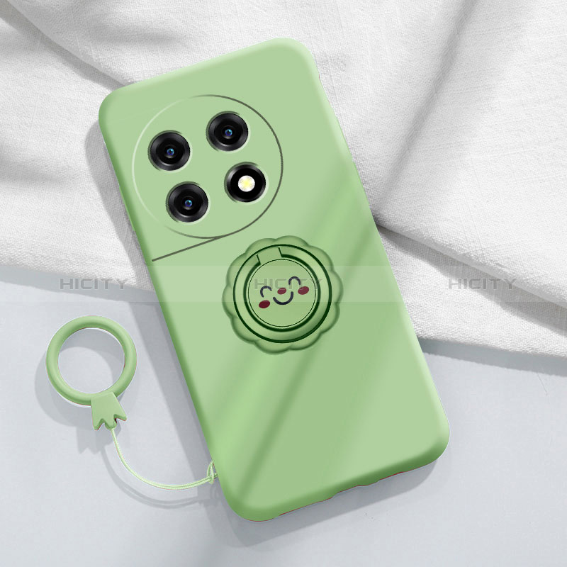 Funda Silicona Carcasa Ultrafina Goma con Magnetico Anillo de dedo Soporte S01 para OnePlus 11R 5G Verde