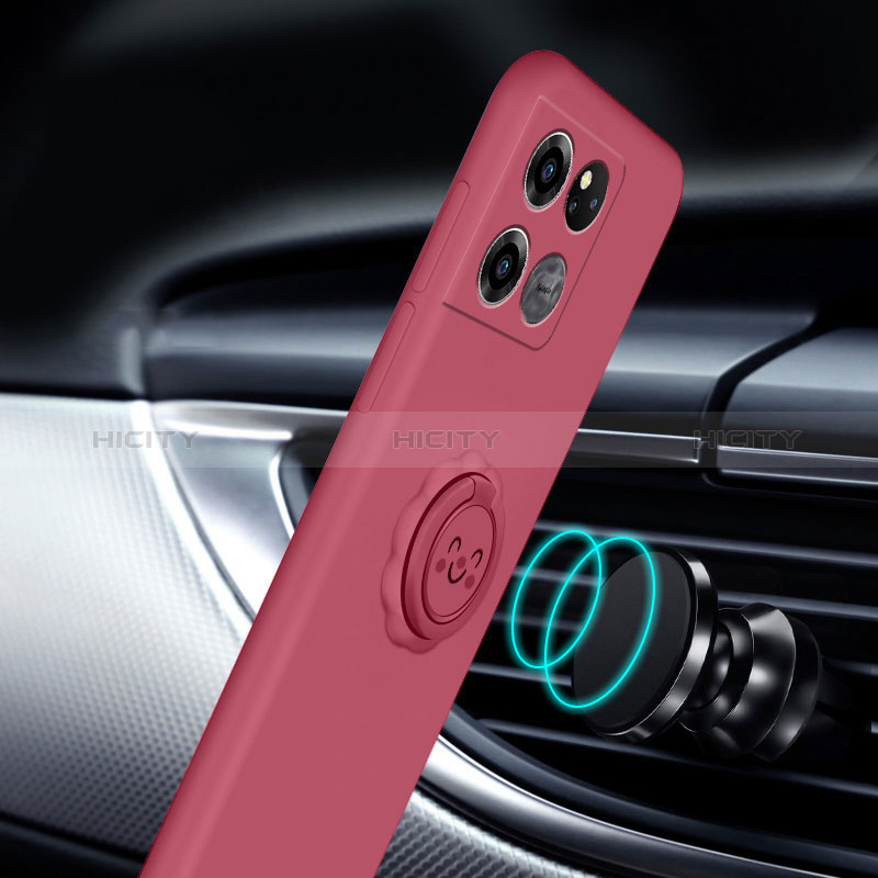 Funda Silicona Carcasa Ultrafina Goma con Magnetico Anillo de dedo Soporte S01 para OnePlus Ace Pro 5G