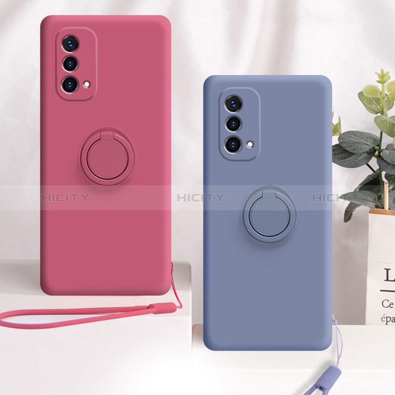 Funda Silicona Carcasa Ultrafina Goma con Magnetico Anillo de dedo Soporte S01 para Oppo A74 5G