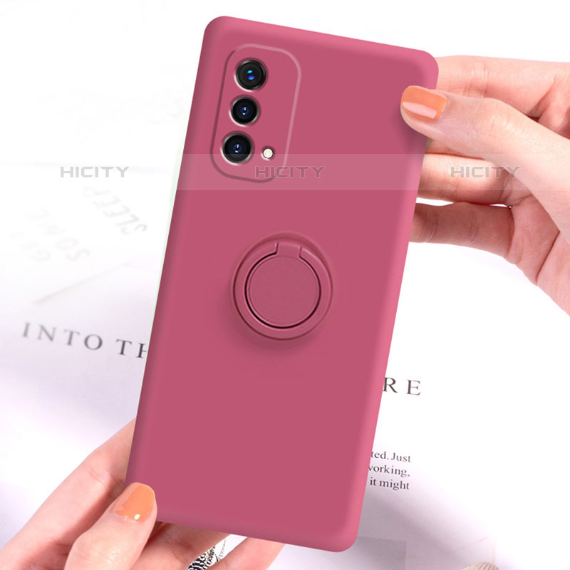 Funda Silicona Carcasa Ultrafina Goma con Magnetico Anillo de dedo Soporte S01 para Oppo A93 5G