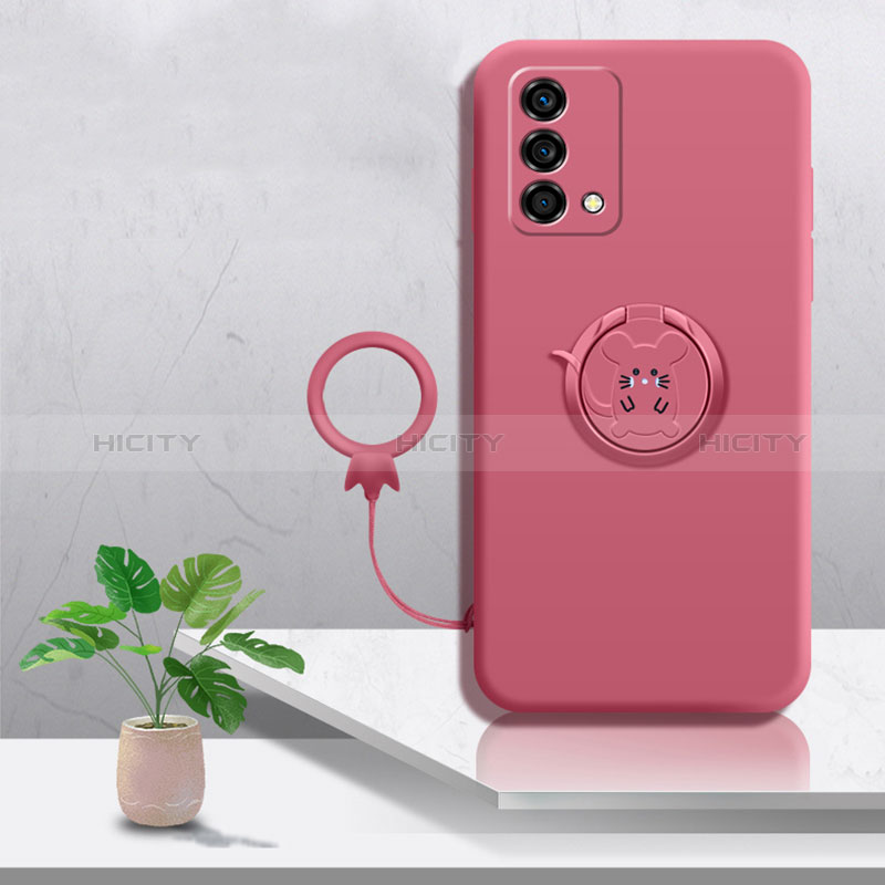 Funda Silicona Carcasa Ultrafina Goma con Magnetico Anillo de dedo Soporte S01 para Oppo K9 5G